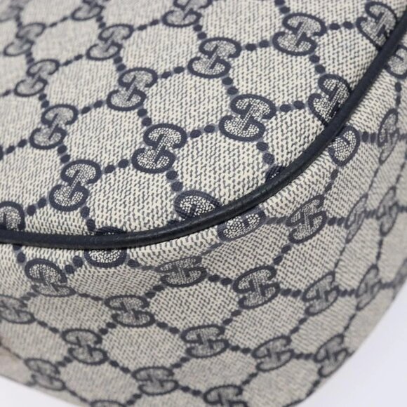 GUCCI GG Supreme Sherry Line Shoulder Bag PVC Navy Gold Red Auth 139821 - Picture 4 of 16